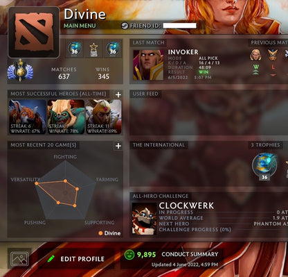 Divine I | MMR: 4500 - Behavior: 9895