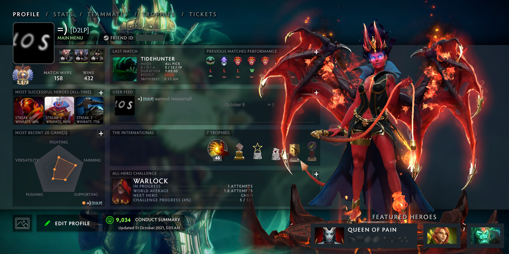 Immortel [ 2878 ] | MMR : 5690 - Comportement : 9034