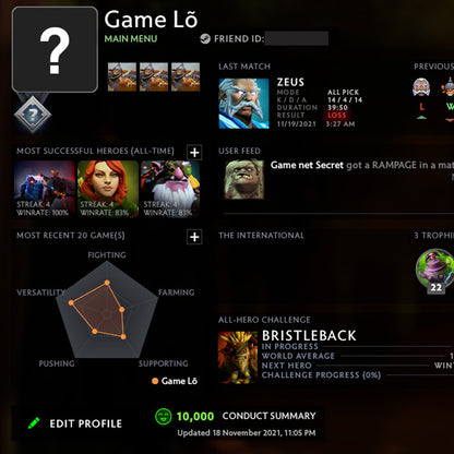 Not Calibrated |  MMR: TBD - Behavior: 10000