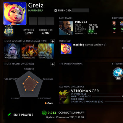 Archon V |  MMR: 3010 - Behavior: 9013