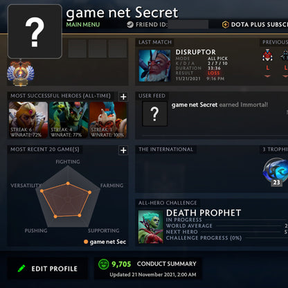 Immortal | MMR: 5880 - Behavior: 9705