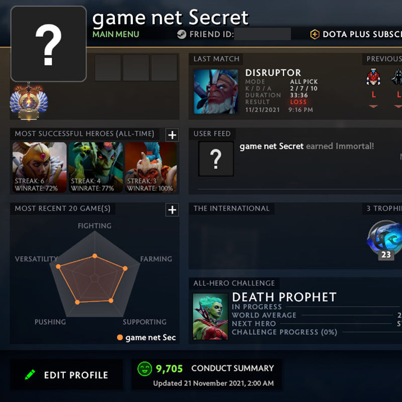 Immortel | MMR : 5880 - Comportement : 9705