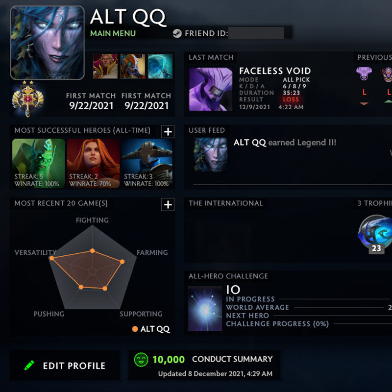 Légende II | MMR : 3420 - Comportement : 10000