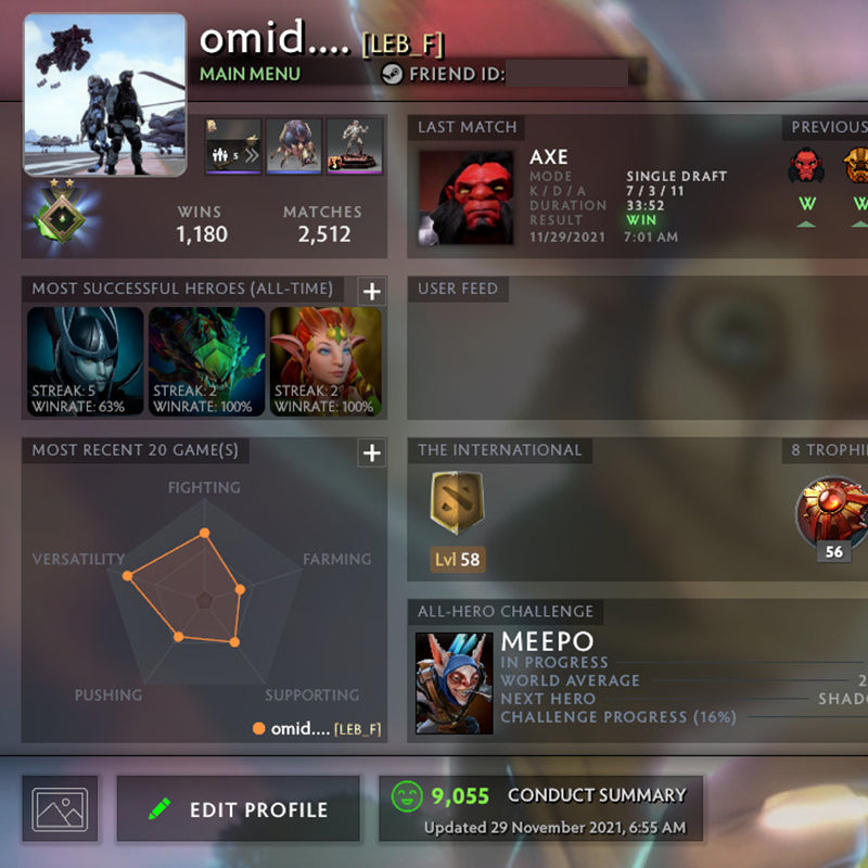 Herald II |  MMR: 120 - Behavior: 9055