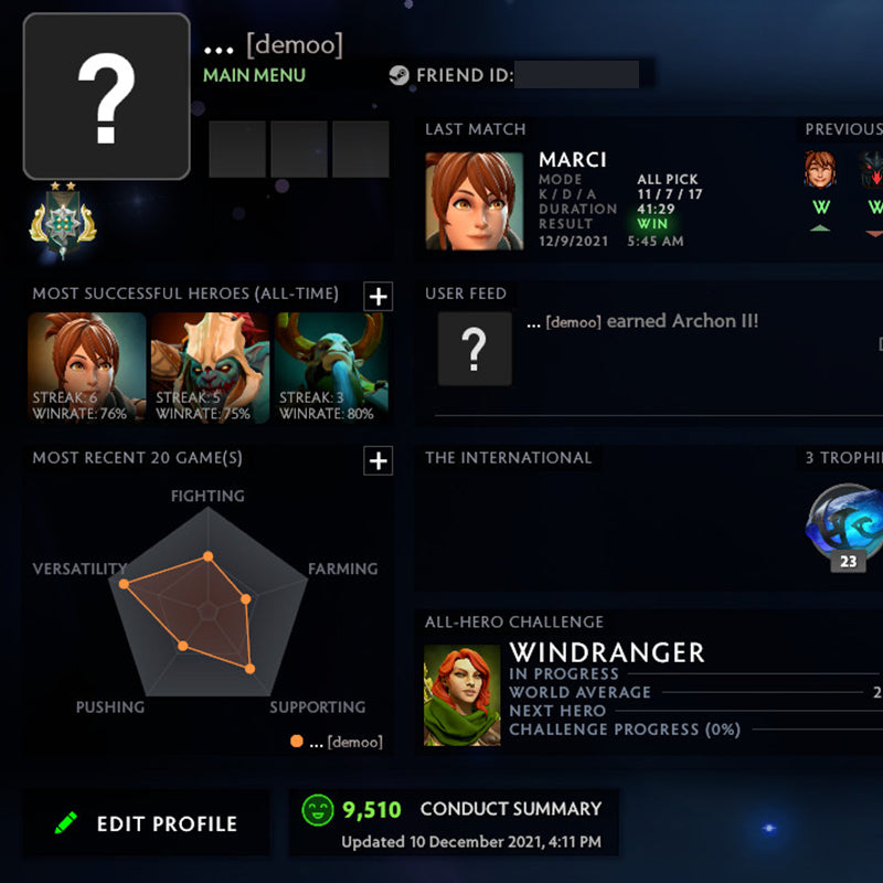 Archon II |  MMR: 2500 - Behavior: 9510