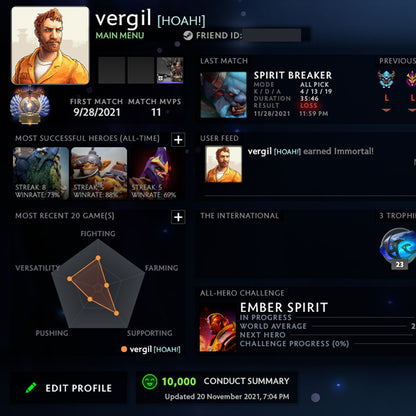 Immortal |  MMR: 5660 - Behavior: 10000