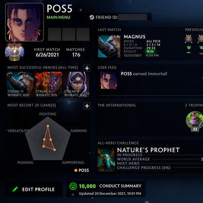 Immortal |  MMR: 6000 - Behavior: 10000