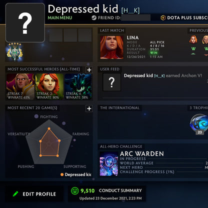 Archon V |  MMR: 3030 - Behavior: 9510