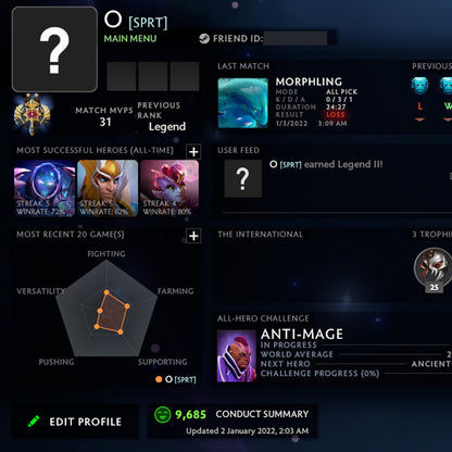 Légende II | MMR : 3125 - Comportement : 9685