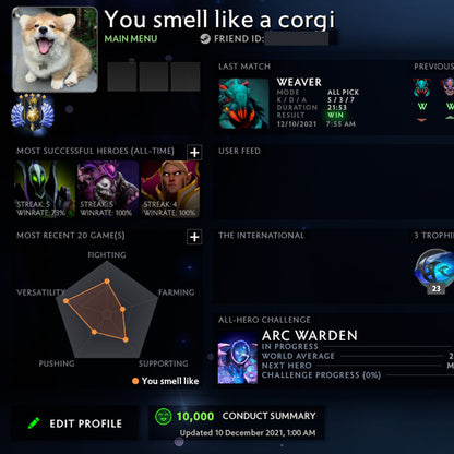 Divine V | MMR : 5430 - Behavior : 10000