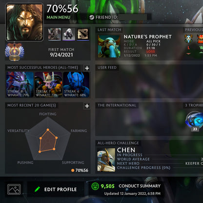 Immortal | MMR : 5890 - Behavior : 9505