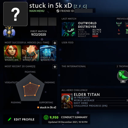 Divine IV | MMR : 5160 - Behavior : 9950