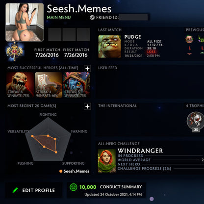 Légende I | MMR : 3070 - Comportement : 10000