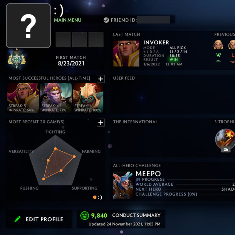 Archon I | MMR : 2220 - Behavior : 9840