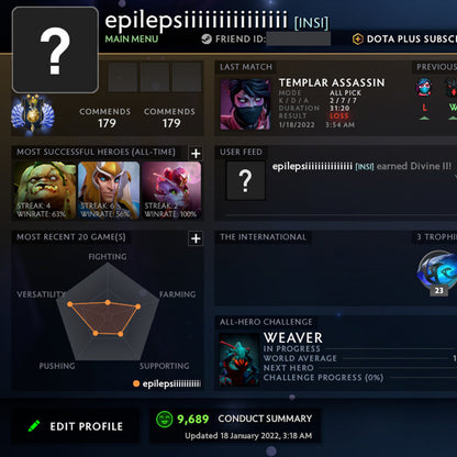 Divine II | MMR : 4800 - Behavior : 9689