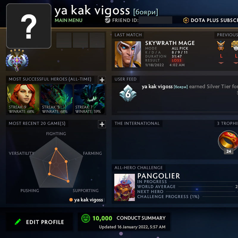 Ancient IV | MMR : 4350 - Behavior : 10000