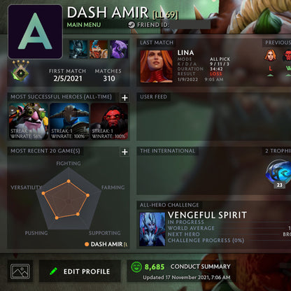 Herald IV |  MMR: 450 - Behavior: 8600