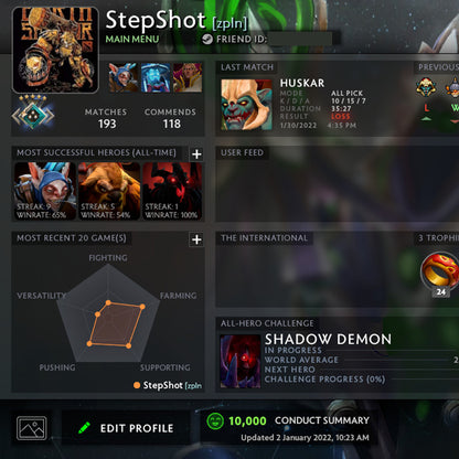 Croisé V | MMR : 2160 - Comportement : 10000