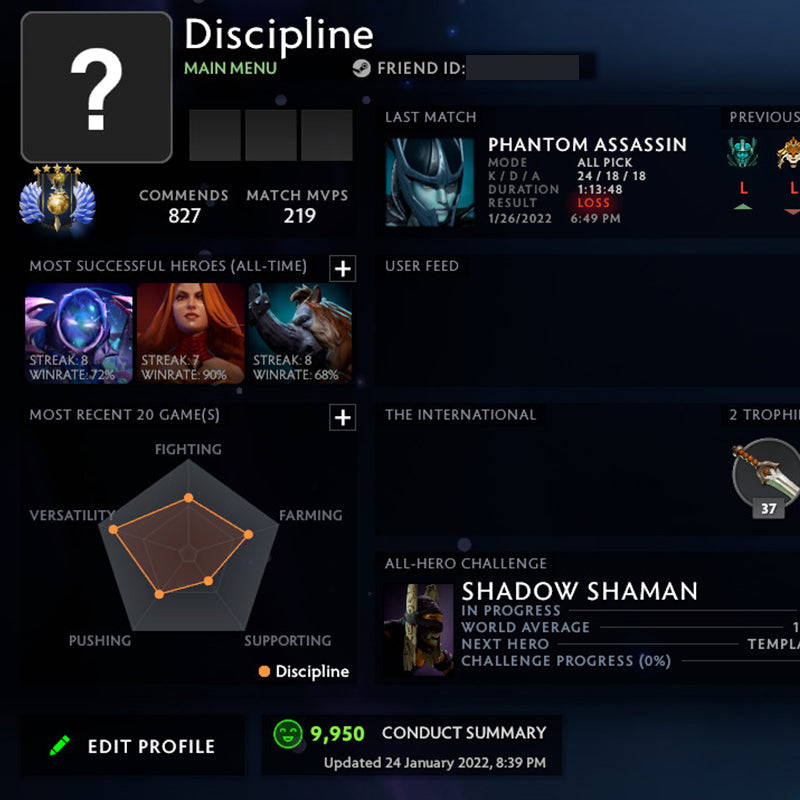 Divin V | MMR : 5380 - Comportement : 9950