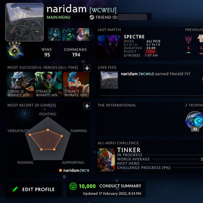 Herald IV | MMR: 470 - Behavior: 10000