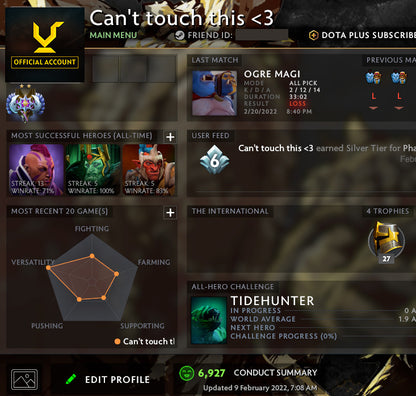 Ancient II | MMR: 3870 - Behavior: 6927