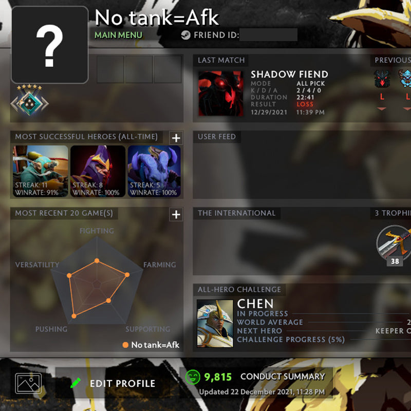 Crusader V | MMR: 2160 - Behavior: 9815