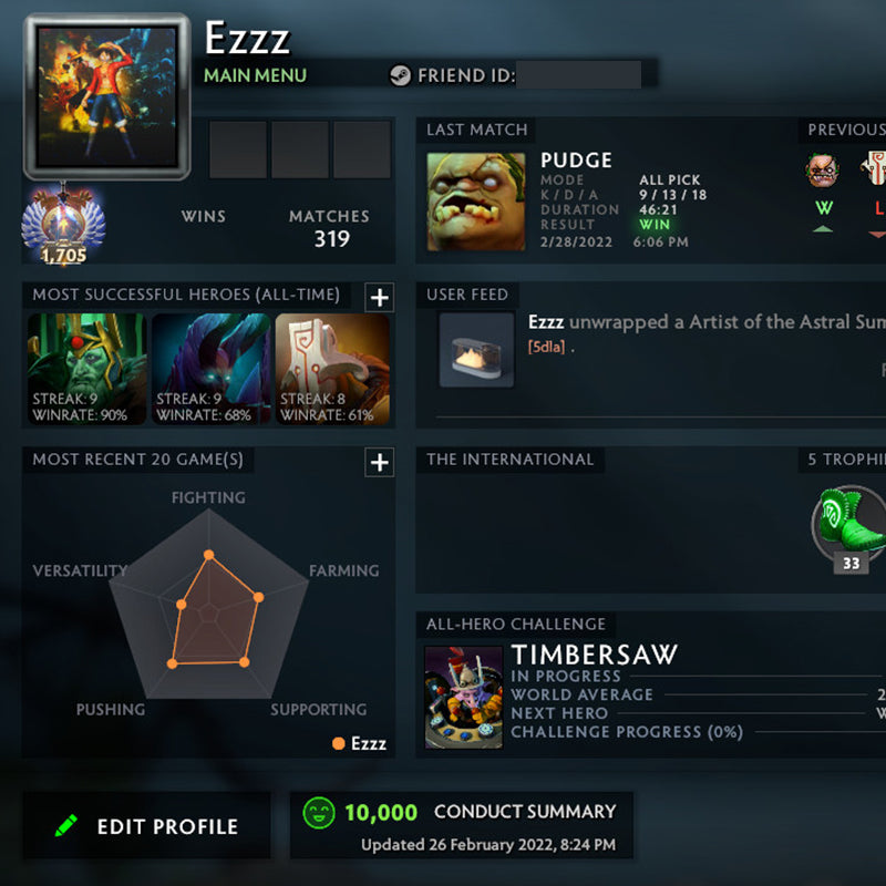 Immortal [ 1705 ] | MMR: 6230 - Behavior: 10000