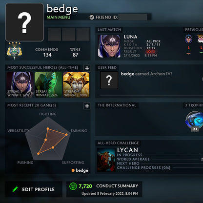 Archon IV | MMR: 2800 - Behavior: 7720