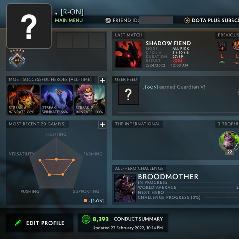 Gardien V | MMR : 1400 - Comportement : 8393