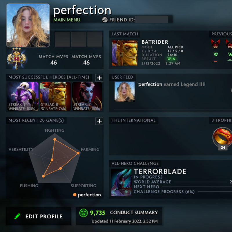 Légende III | MMR : 3480 - Comportement : 9735