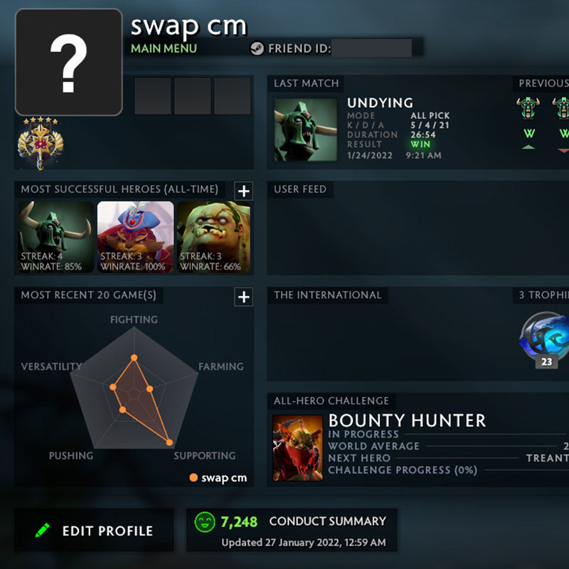 Légende V | MMR : 3780 - Comportement : 7248