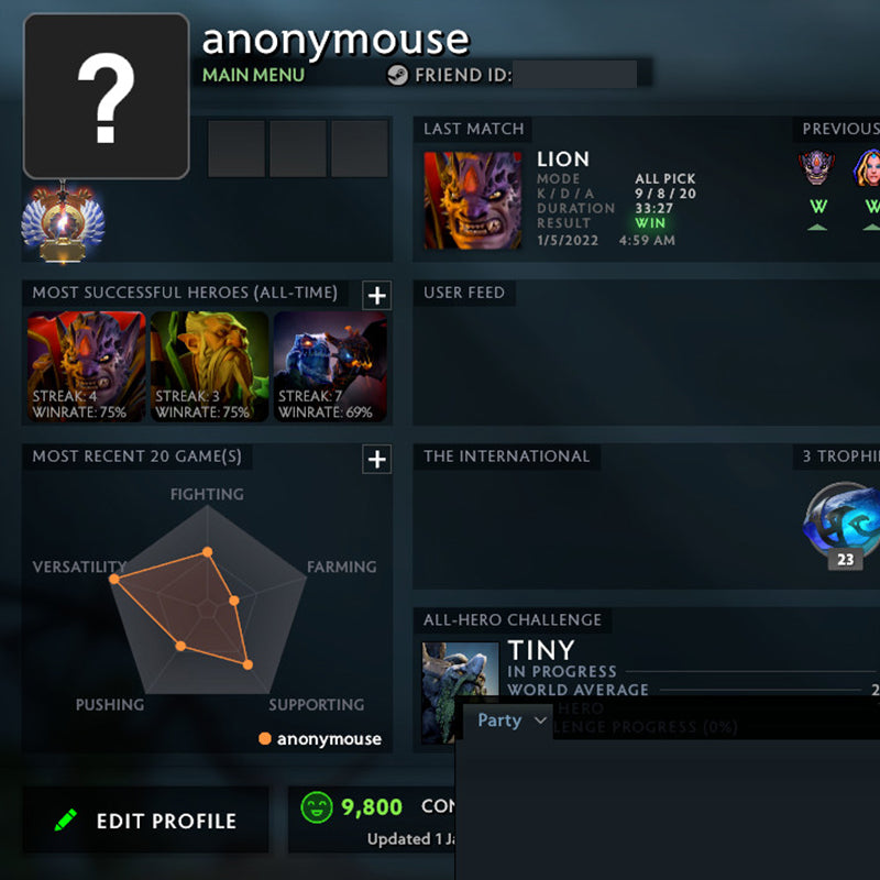 Immortel | MMR : 6000 - Comportement : 9800