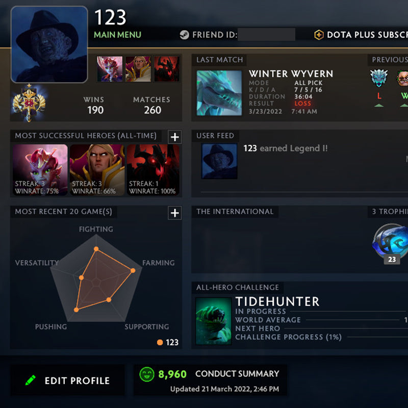 Legend I | MMR: 3200 - Behavior: 8960