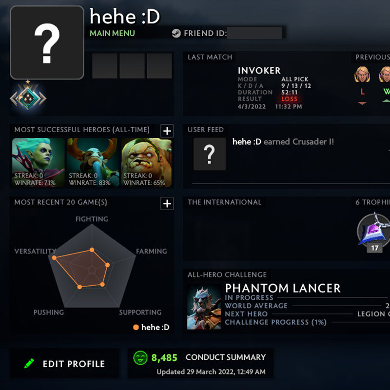 Crusader I | MMR: 1550 - Behavior: 8485