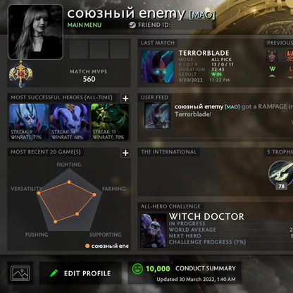 Légende I | MMR : 3050 - Comportement : 10000