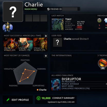 Divine I |  MMR: 4610 - Behavior: 10000