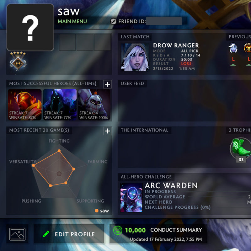 Gardien I | MMR : 1390 - Comportement : 10000