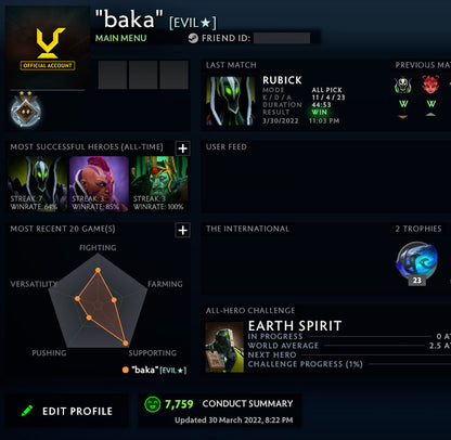 Gardien II | MMR : 1040 - Comportement : 7759