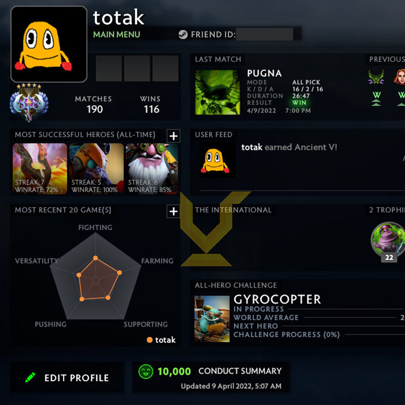 Ancient V | MMR: 4510 - Behavior: 10000