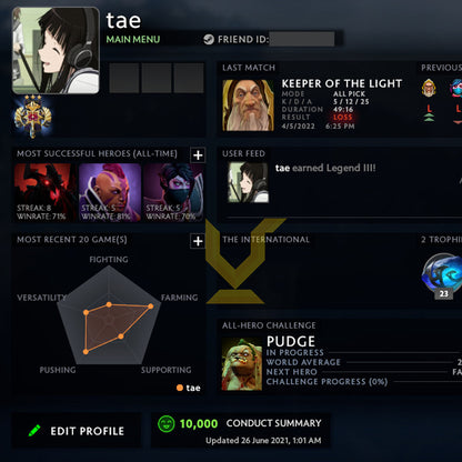 Legend III | MMR: 3510 - Behavior: 10000