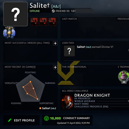 Divine V | MMR: 5470 - Behavior: 10000