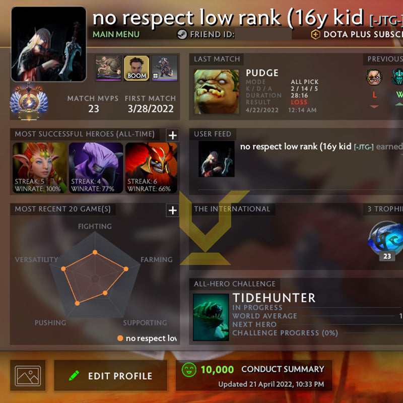 Immortel | MMR : 5670 - Comportement : 10000