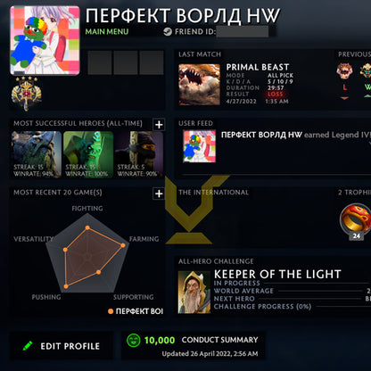 Legend III | MMR: 3560 - Behavior: 10000