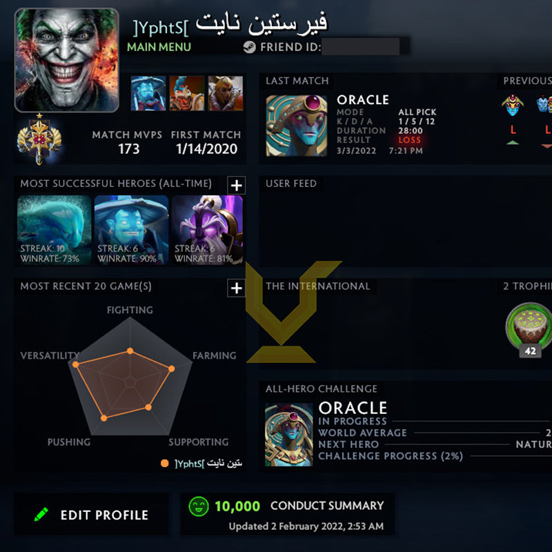 Légende I | MMR : 3060 - Comportement : 10000