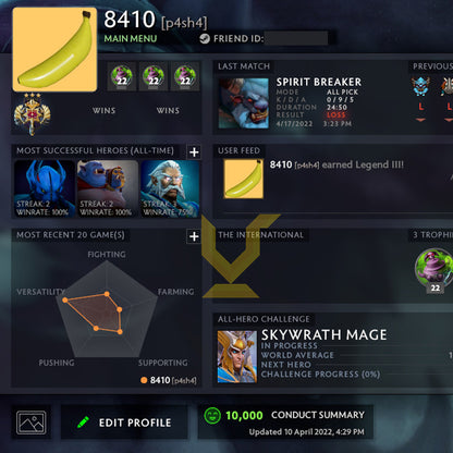 Legend III | MMR: 3410 - Behavior: 10000