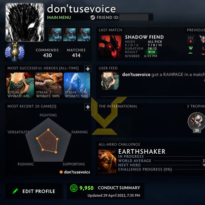 Divine II | MMR: 4790 - Behavior: 9950