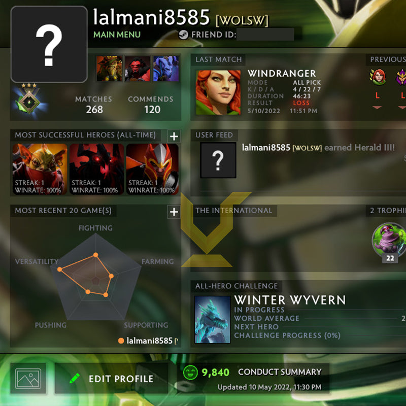 Herald III | MMR: 280 - Behavior: 10000