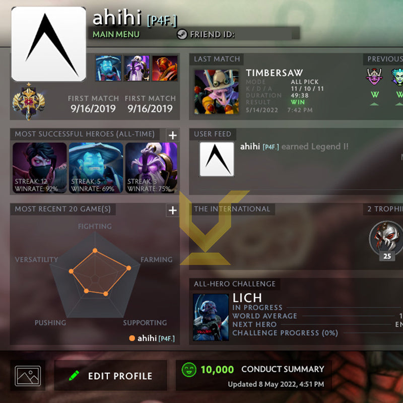 Legend I | MMR: 3190 - Behavior: 10000