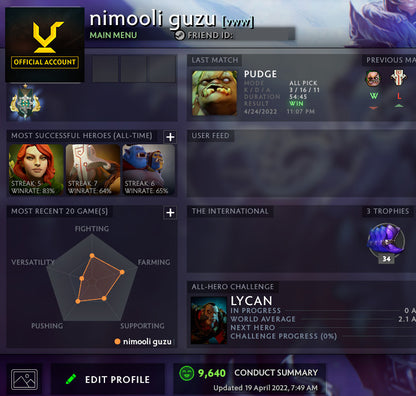 Archonte Ier | MMR : 2290 - Comportement : 9640