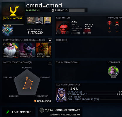 Crusader V | MMR: 2080 - Behavior: 7396
